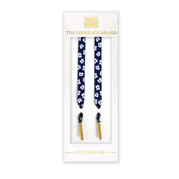 The Shoelace Brand - Blue Floral Shoelaces (120cm)
