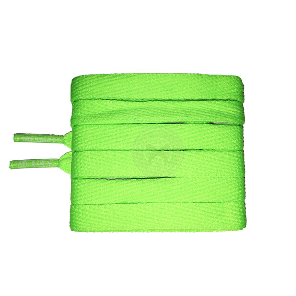 Mr Lacy Flatties Junior - Neon Green Kids Shoelaces