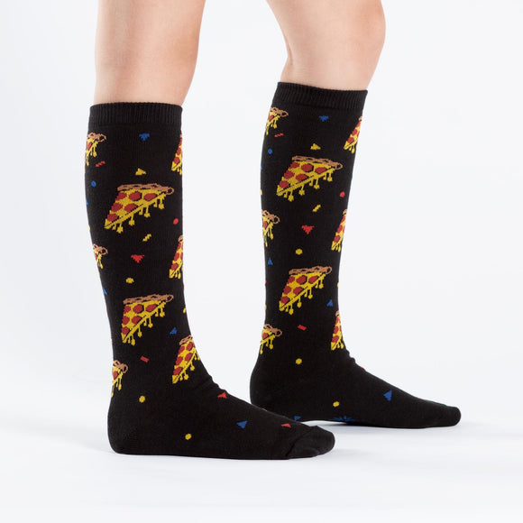 Sock It To Me Kids Knee High Socks - Pizza Party (7-10 Years Old)