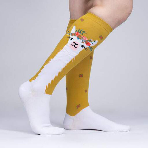 Sock It To Me Women's Knee High Socks - Llama Queen