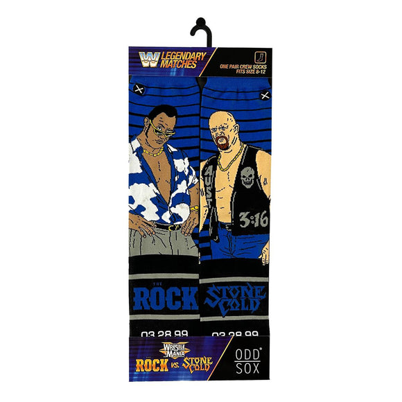 Odd Sox Men's Crew Socks - The Rock Vs Stone Cold (WWE)