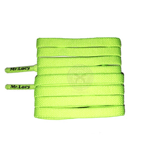 Mr Lacy Flexies - Neon Lime Yellow Flexible Shoelaces - 110cm Length