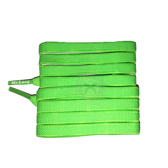 Mr Lacy Flexies - Neon Green Flexible Shoelaces - 110cm Length