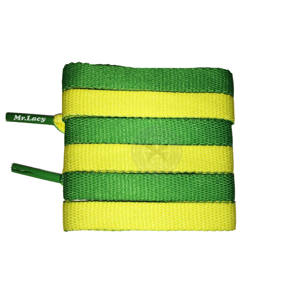 Mr Lacy Clubbies - Kelly Green & Yellow Two Tone Shoelaces